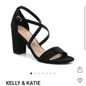 Kelly and Katie black rhinestone heels size 8